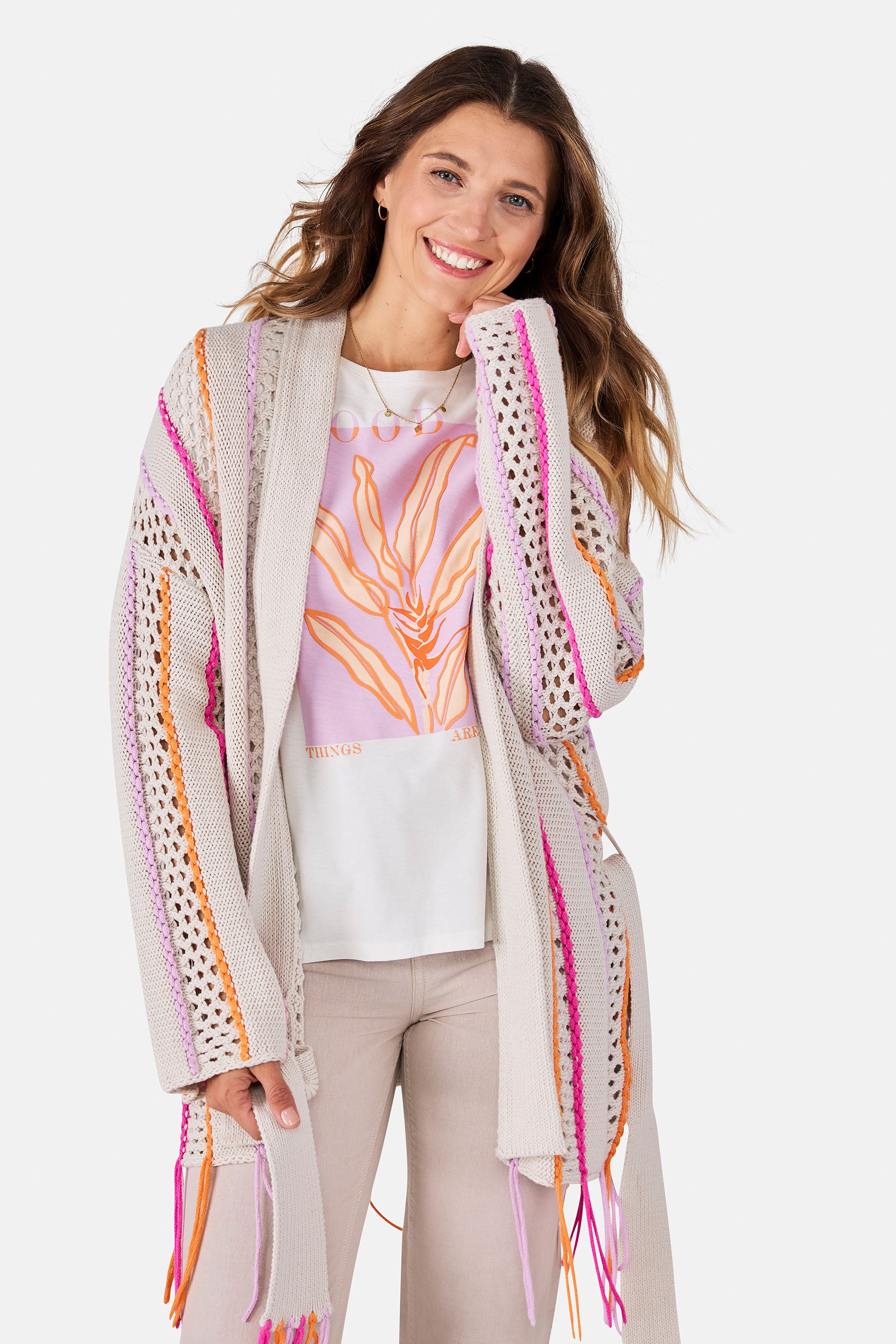 Strickjacke "LaeliaL" aus Baumwollmix