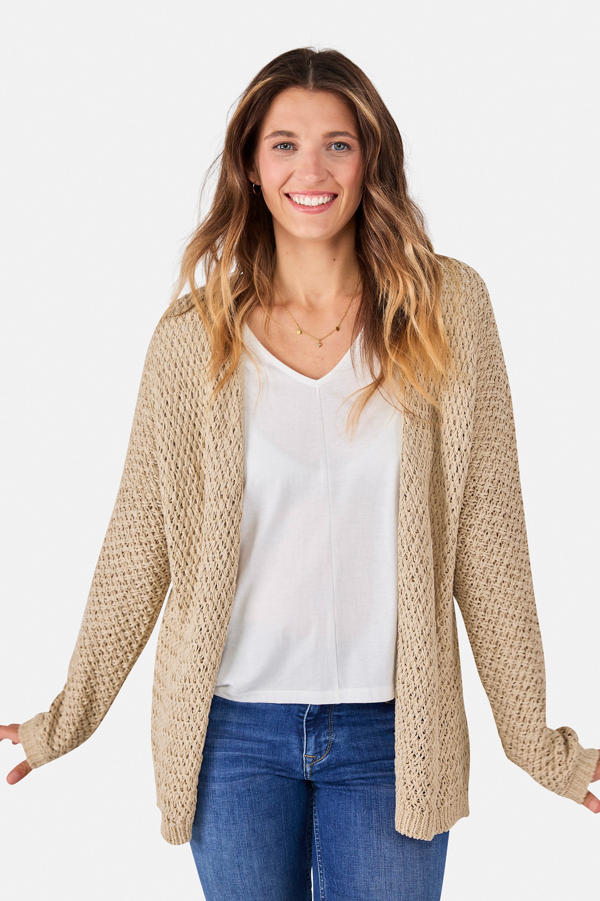 Strickjacke "BrynnL" aus Baumwollmix