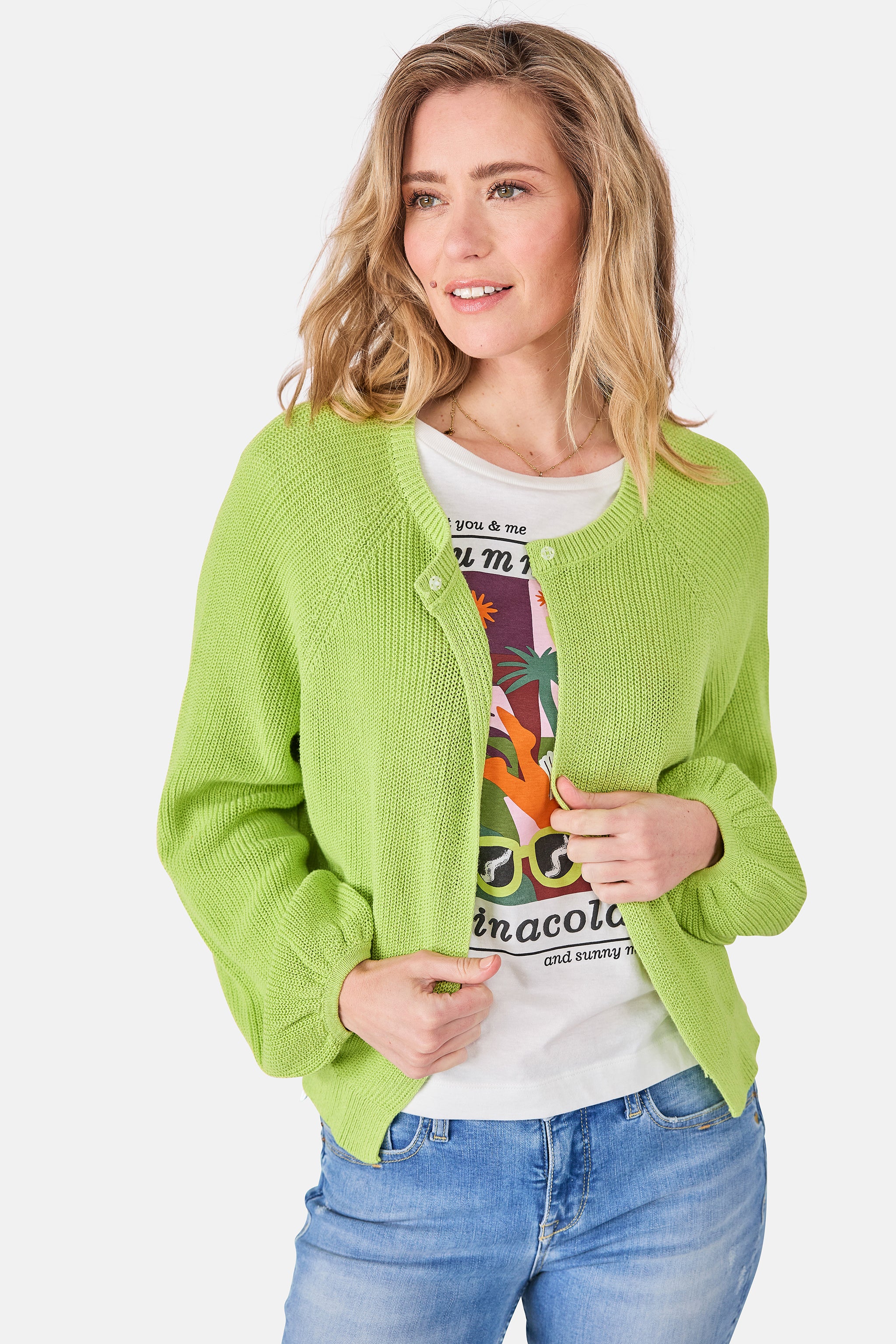 Strickjacke "LayaL" mit Leinen