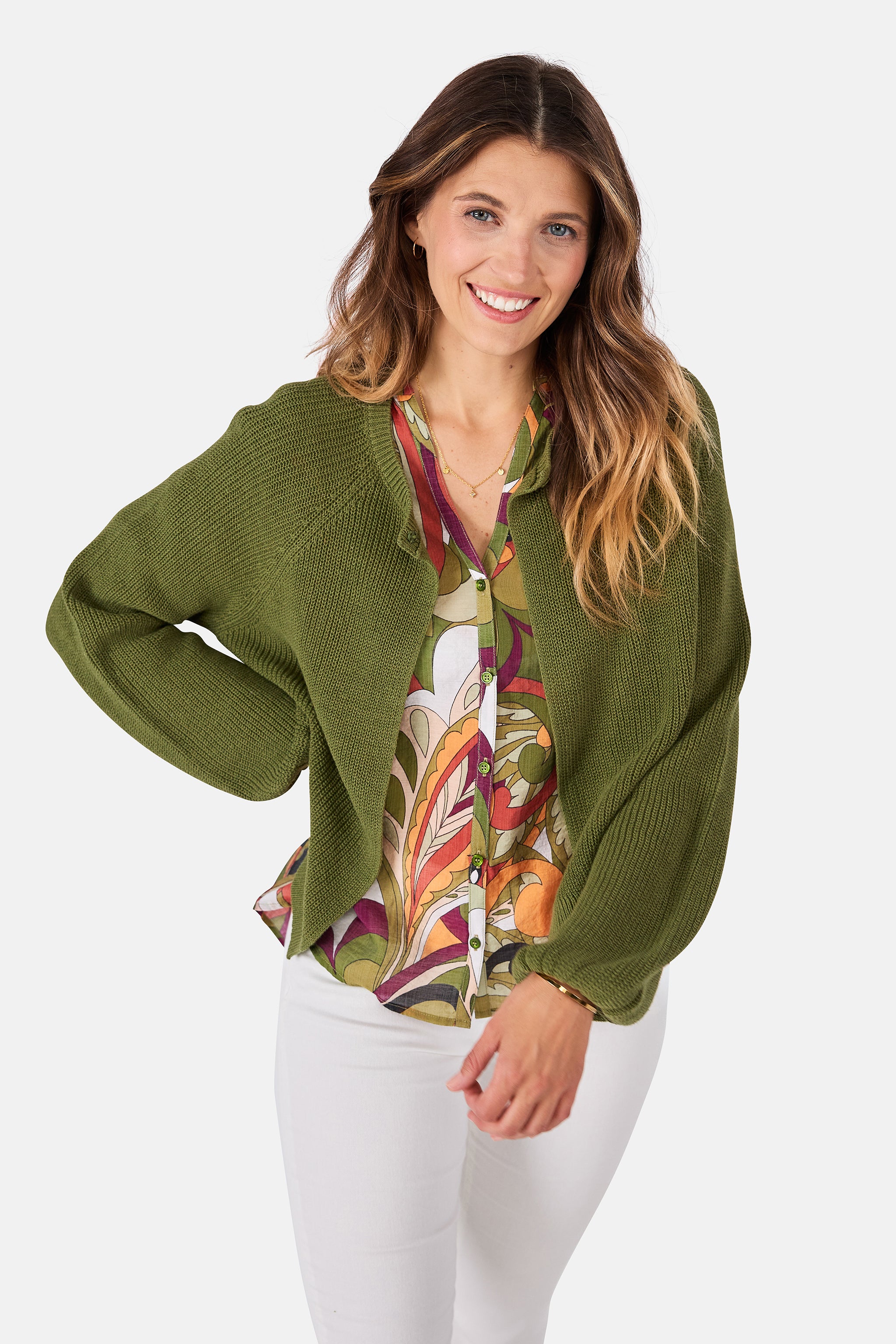 Strickjacke "LayaL" mit Leinen