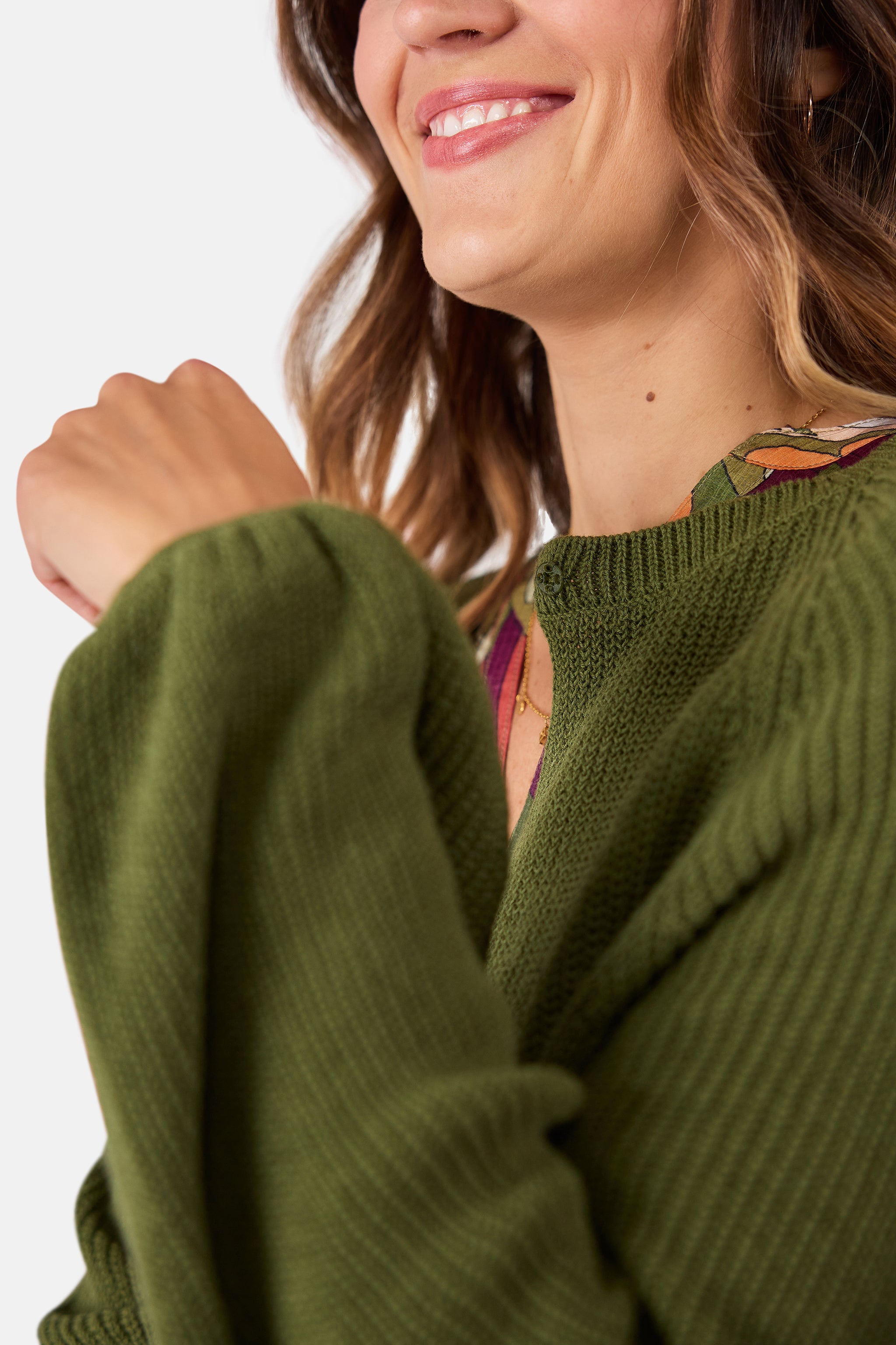 Strickjacke "LayaL" mit Leinen