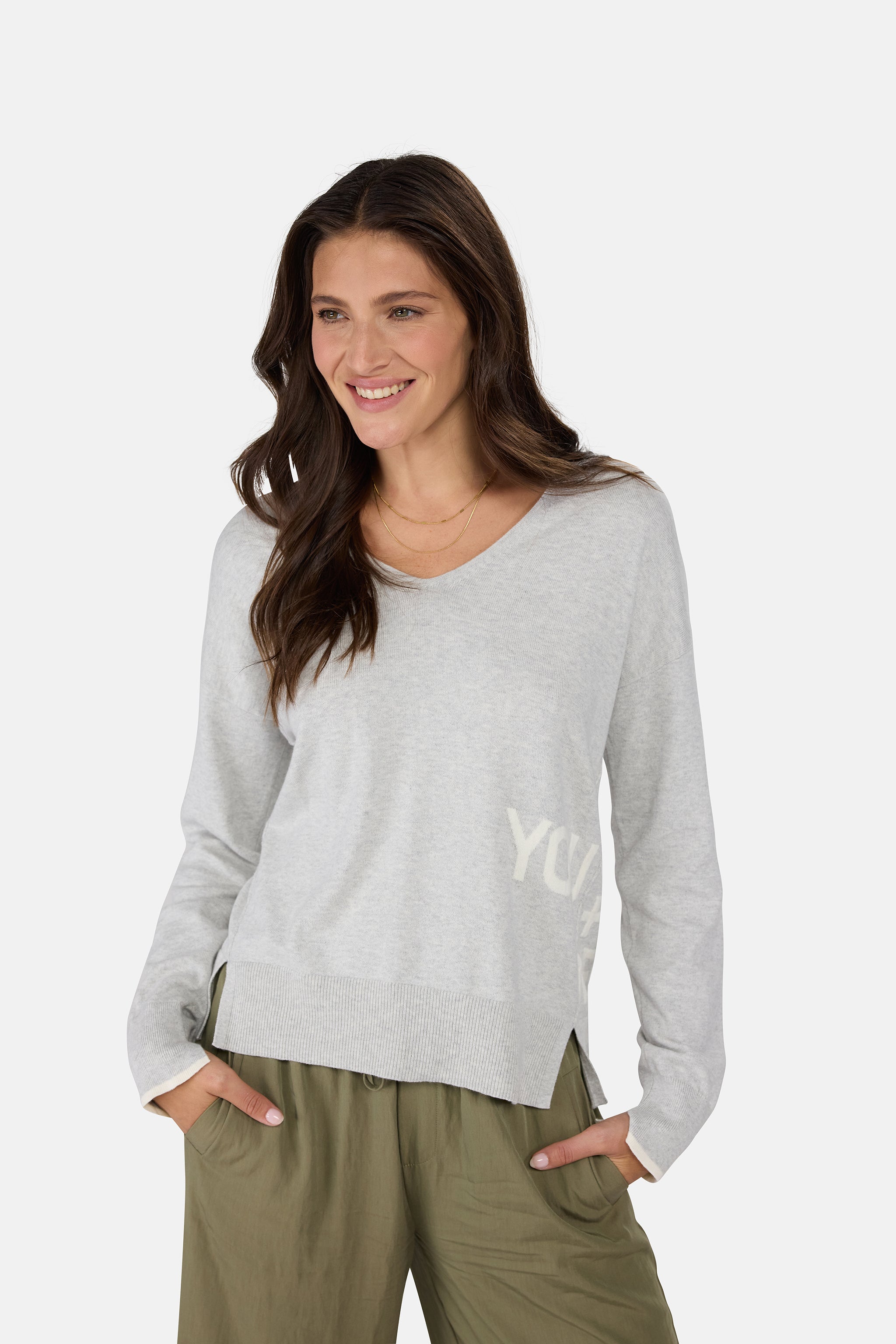 V-Pullover "KaylaL" mit Kaschmir