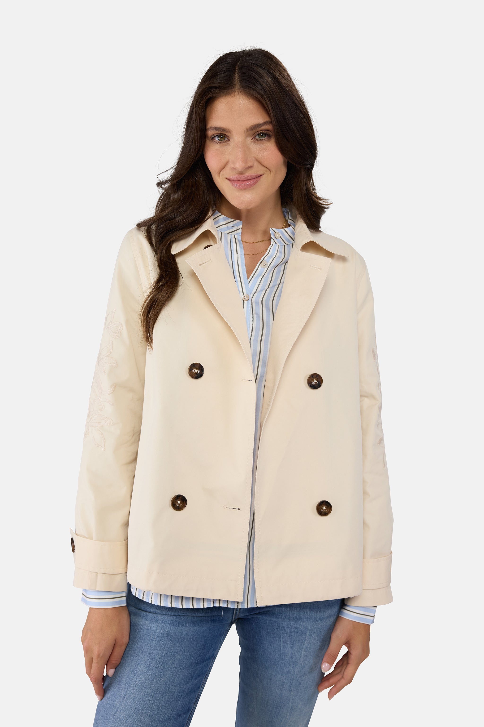 Trenchcoat "IniaL" aus Baumwollmix