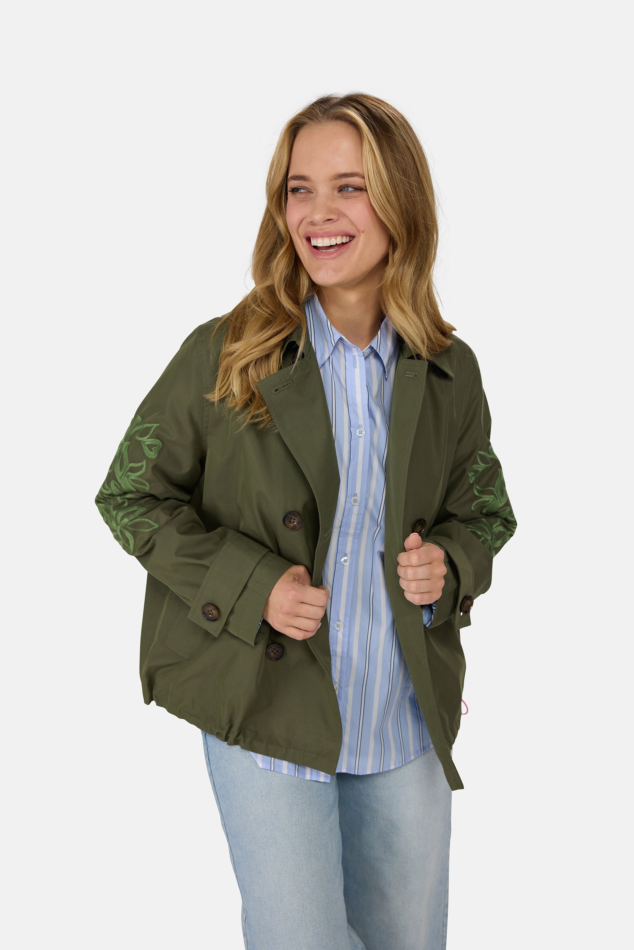 Trenchcoat "IniaL" aus Baumwollmix