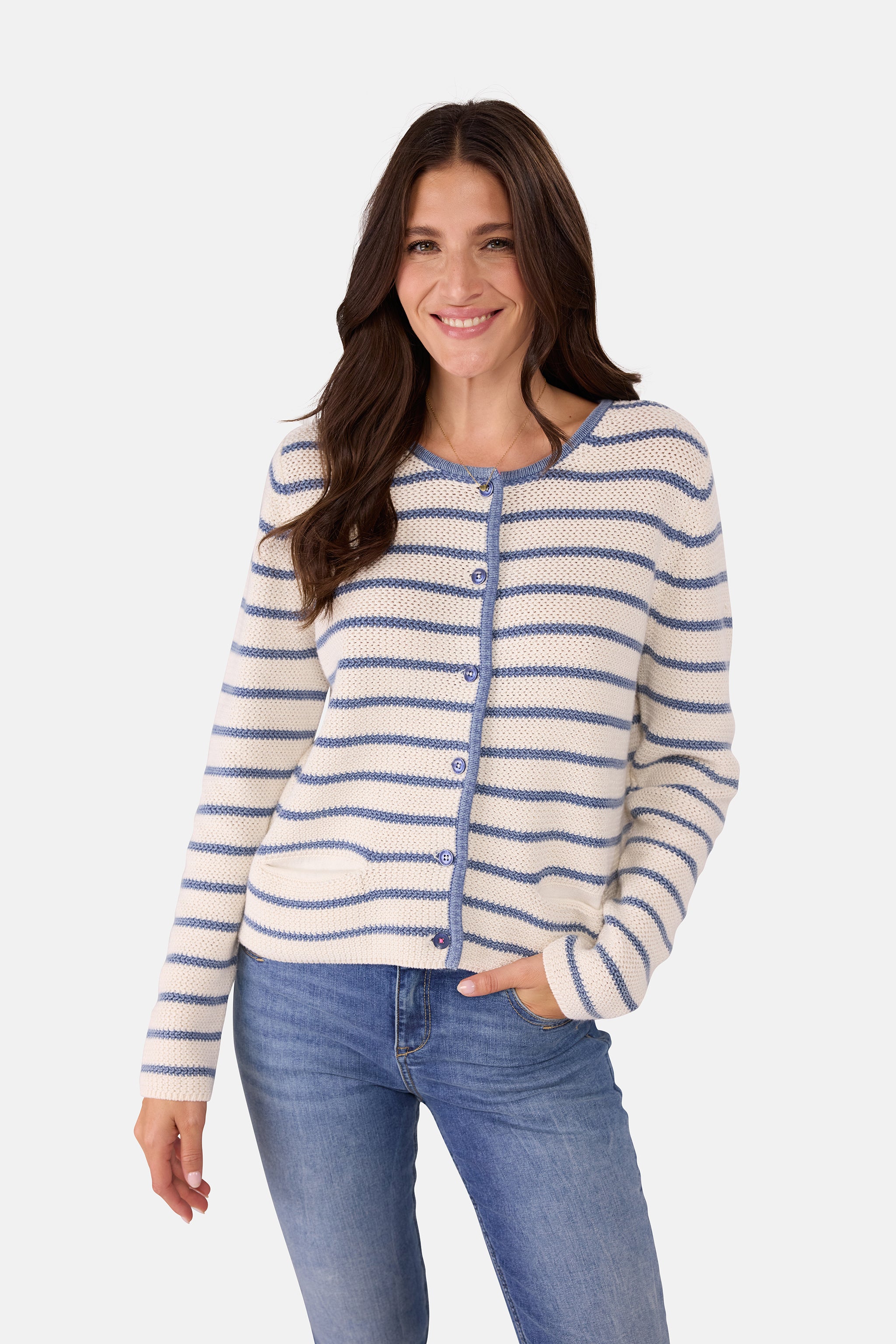 Strickjacke "KatiL" mit Leinen