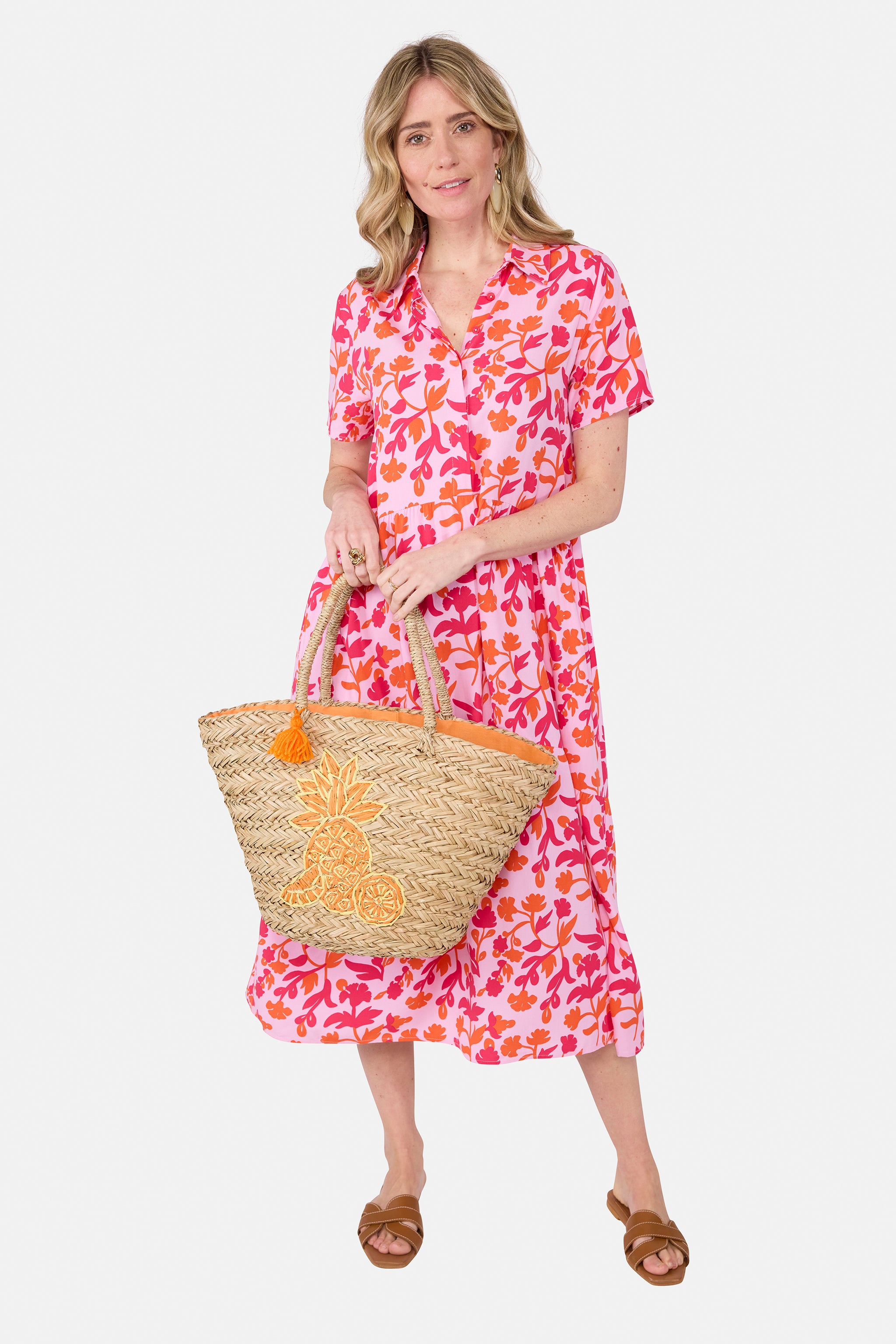 Korbtasche "Bag AnanasL" aus Naturstroh