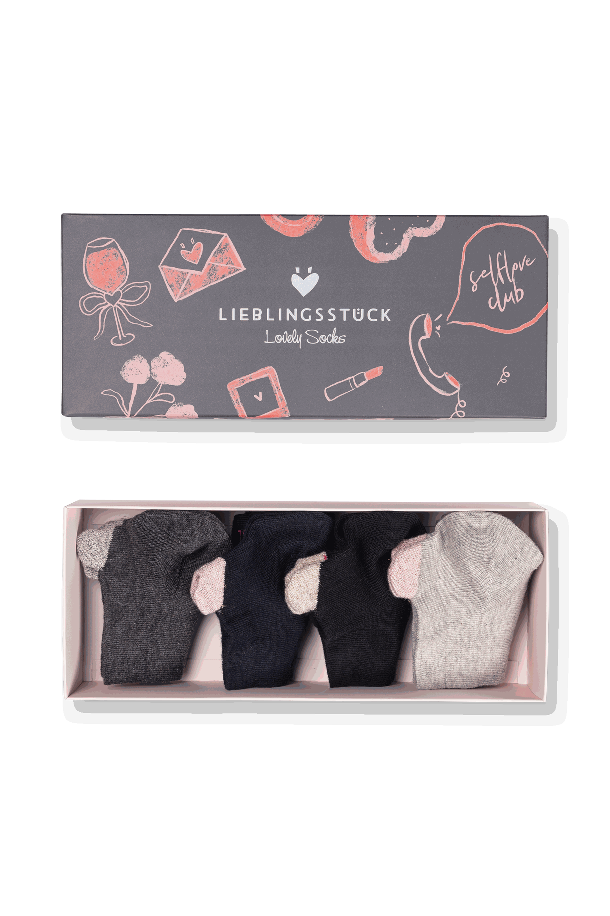 Lovely Socks - Sneaker-Socken - Box und Kulturtasche