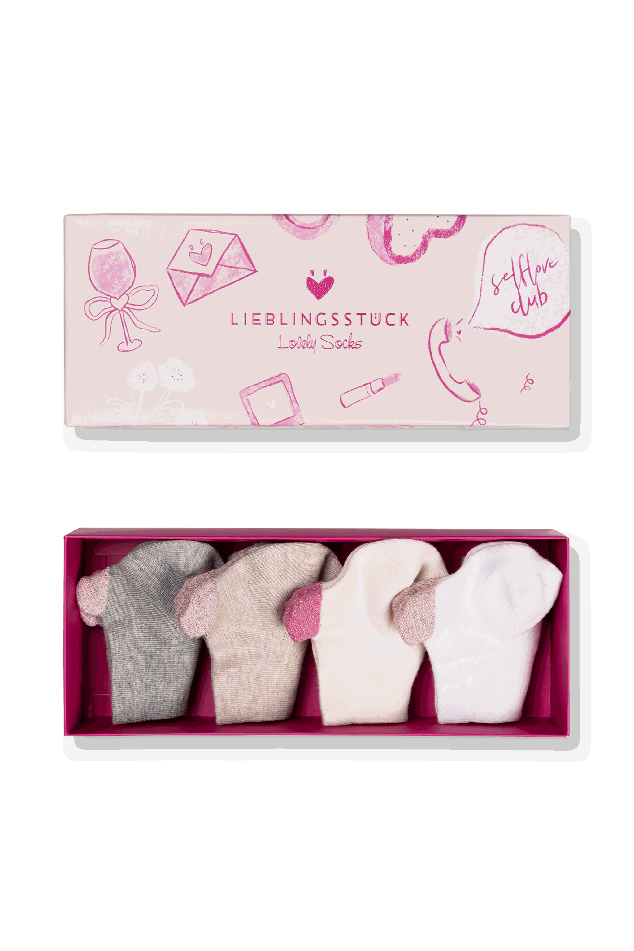 Lovely Socks - Sneaker-Socken - Box und Kulturtasche
