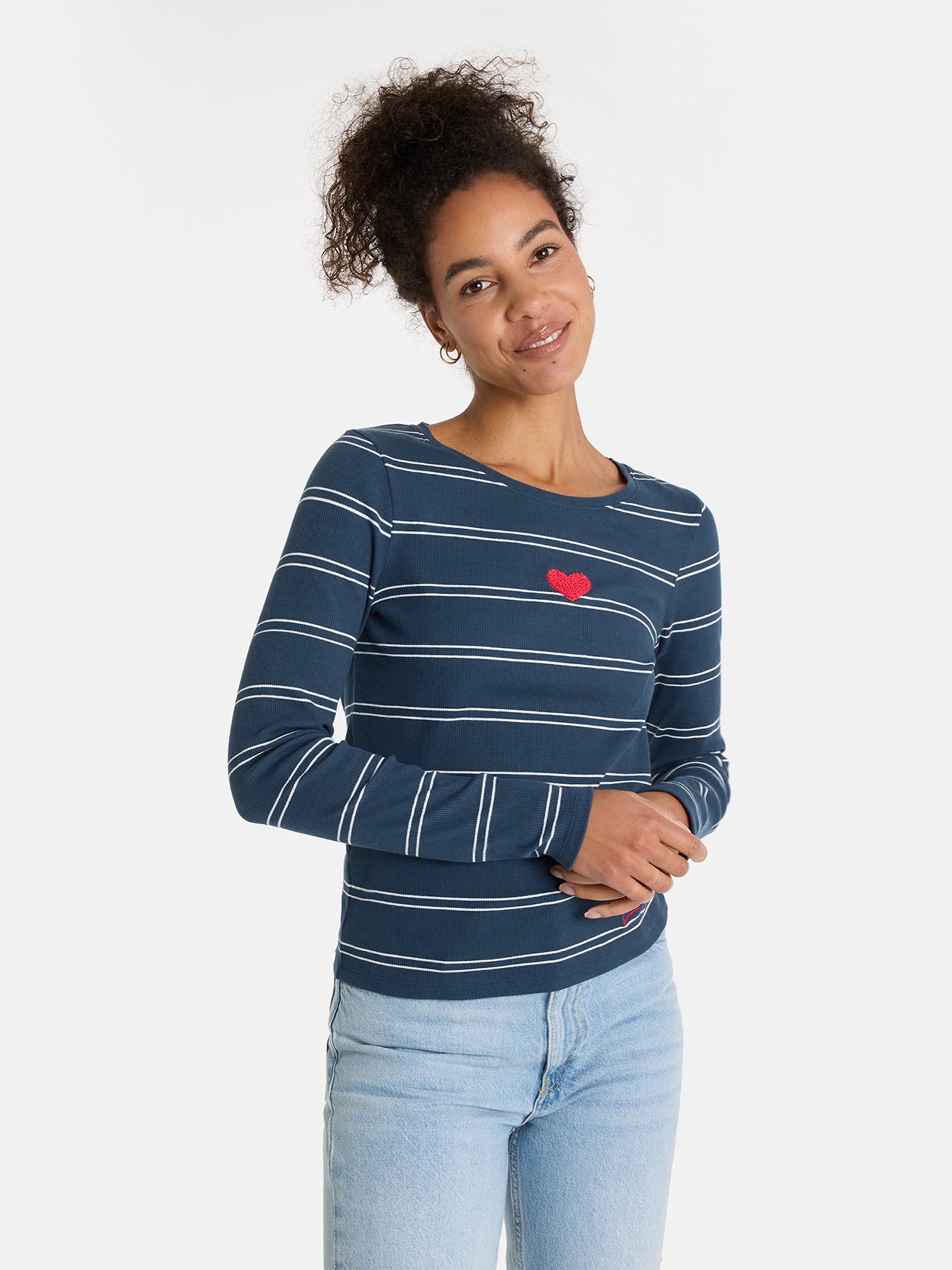 Langarmshirt "SinaL" aus Baumwollmix