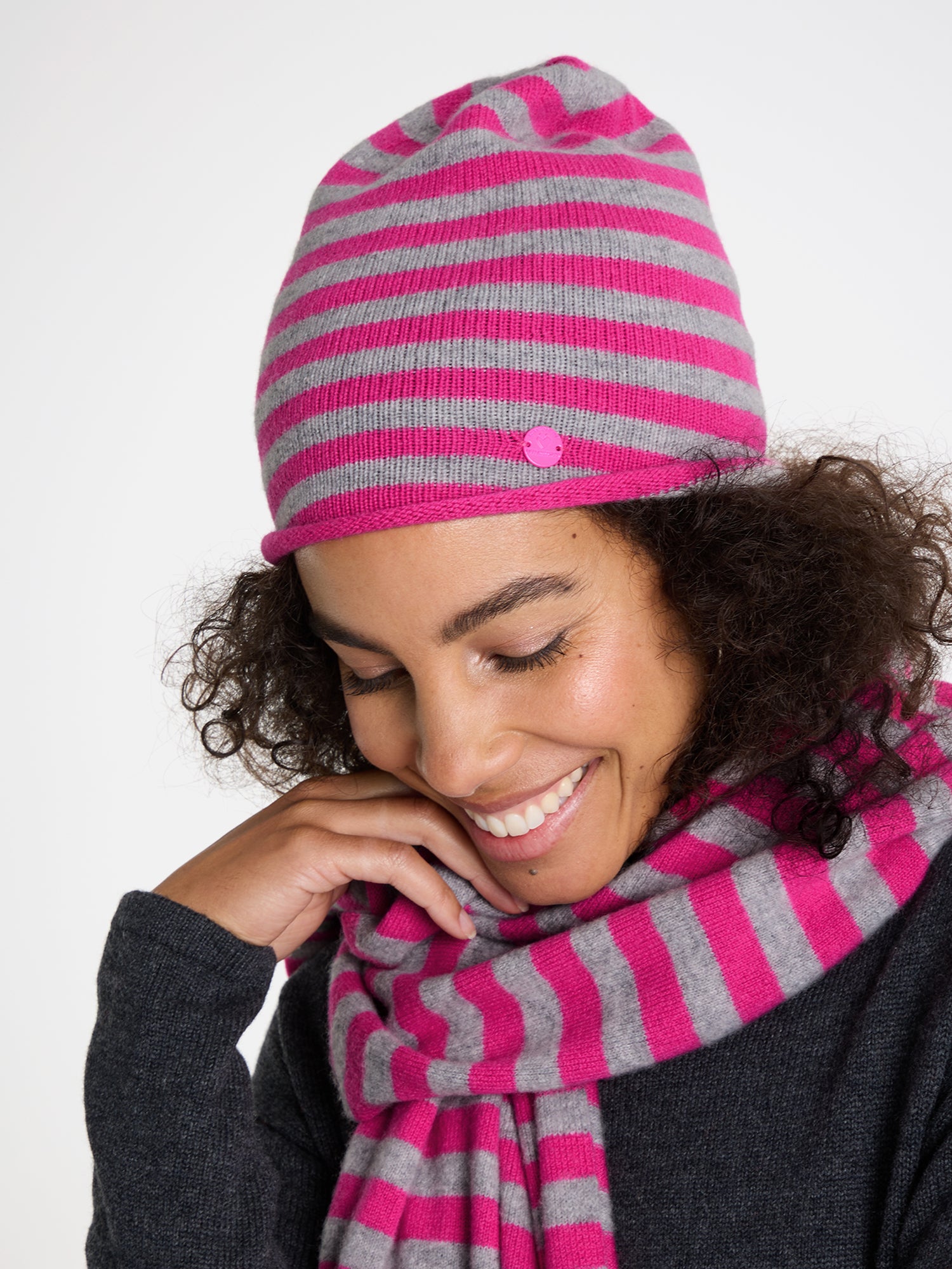 Wollmütze „Happy Stripes“ mit Kaschmir