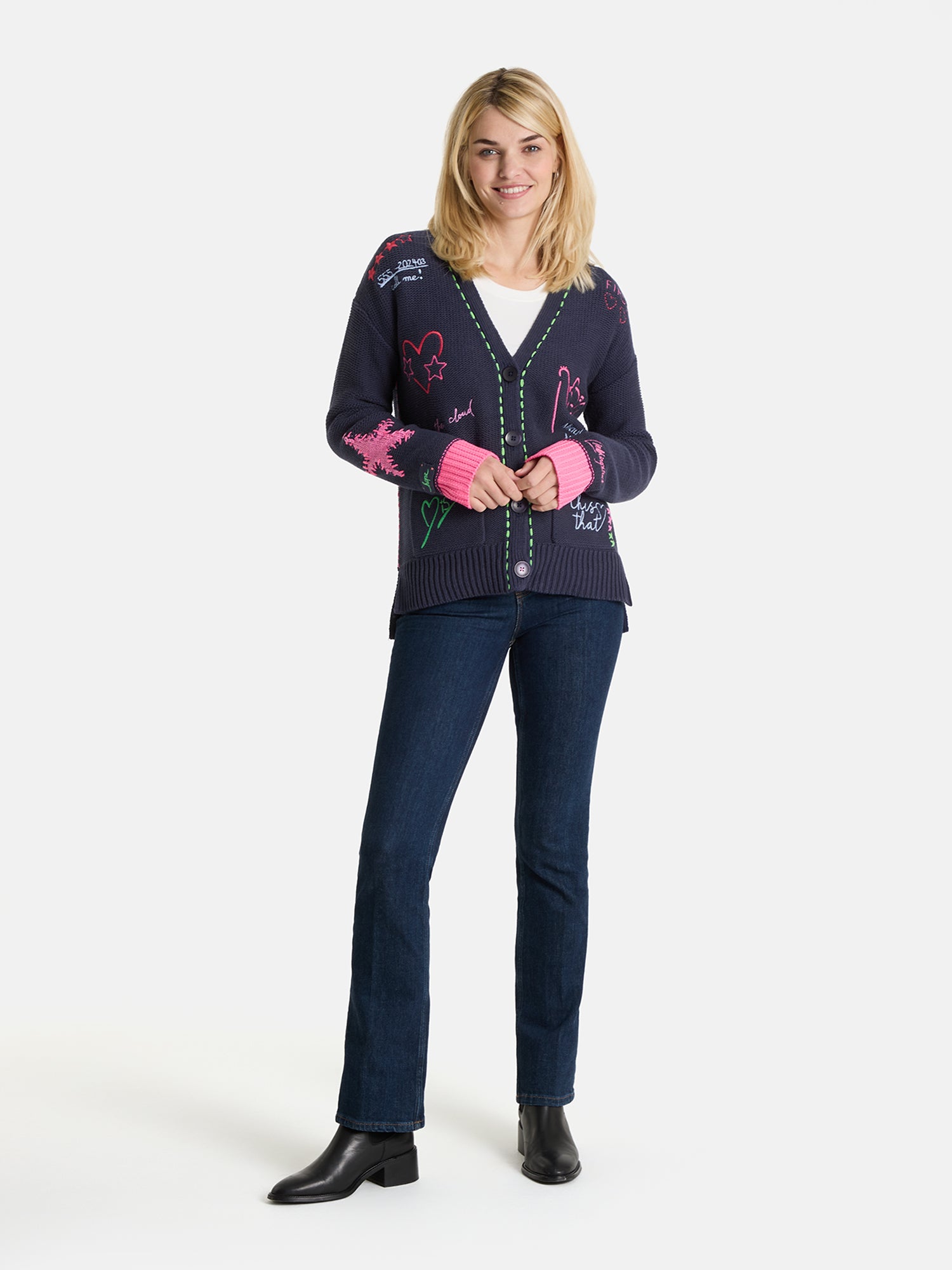 Strickjacke "ArunaL" aus Baumwollmix