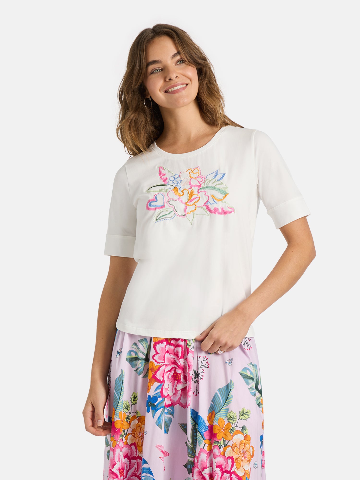 T-Shirt "DianeL" mit Elasthan