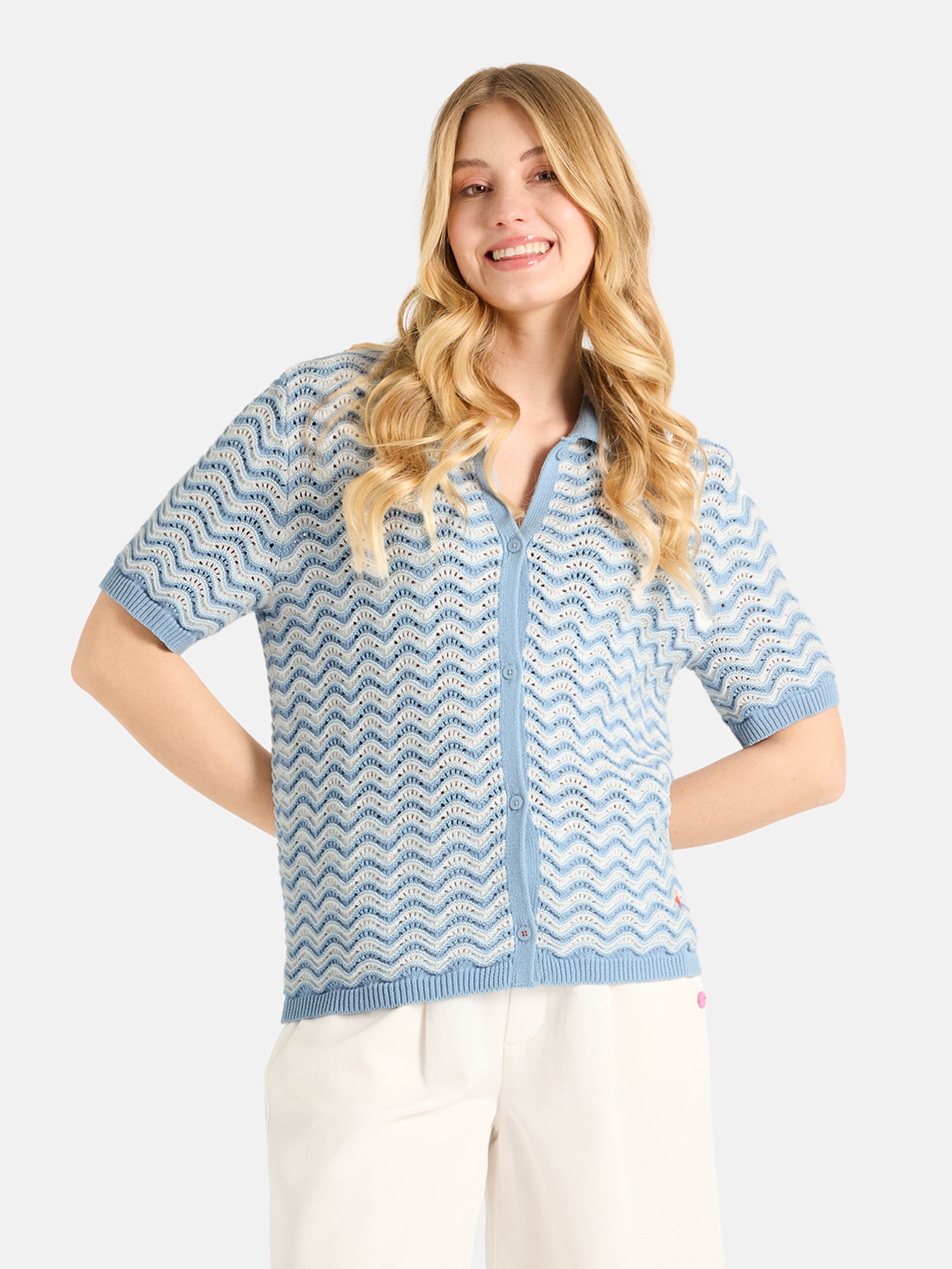 Strickjacke "JadeL" aus Baumwolle