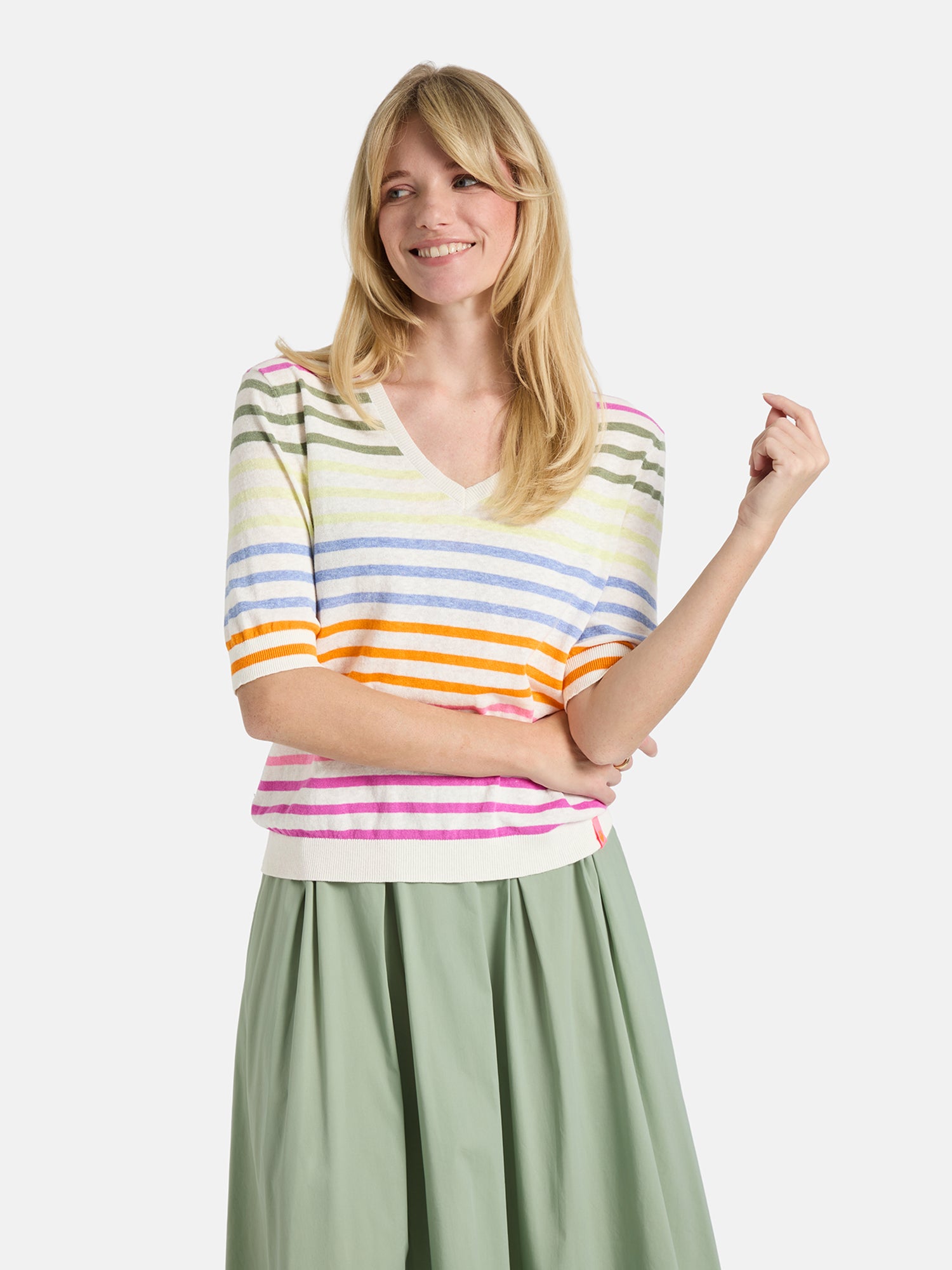 Kurzarm Strick "MarvicL" aus Baumwollmix