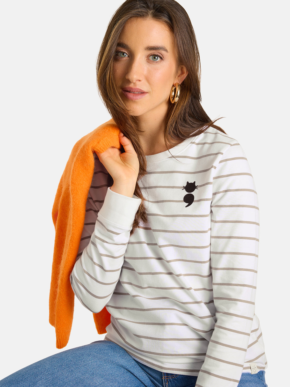 Langarmshirt "MinkyL" aus Baumwollmix