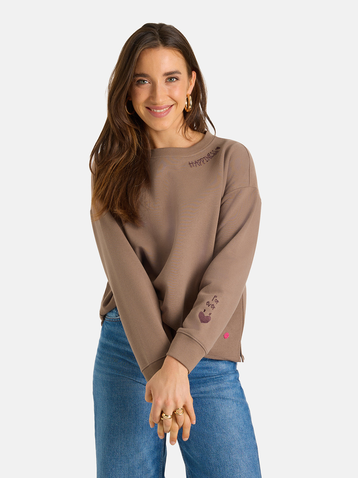 Sweatshirt "ShineL" aus Baumwollmix