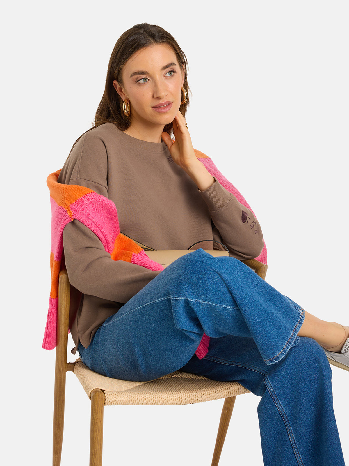 Sweatshirt "ShineL" aus Baumwollmix