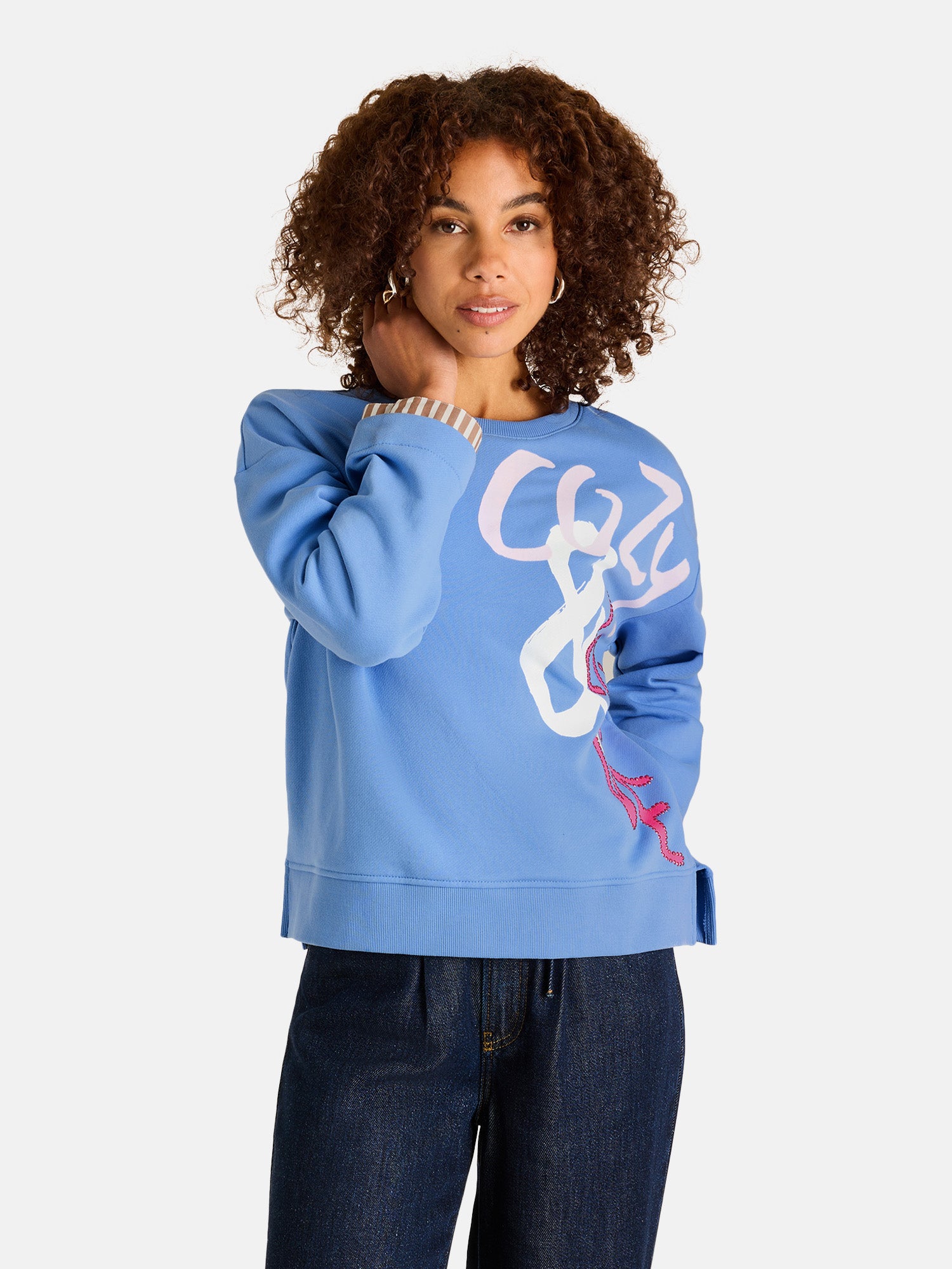 Sweatshirt "YamilaL" aus Baumwollmix