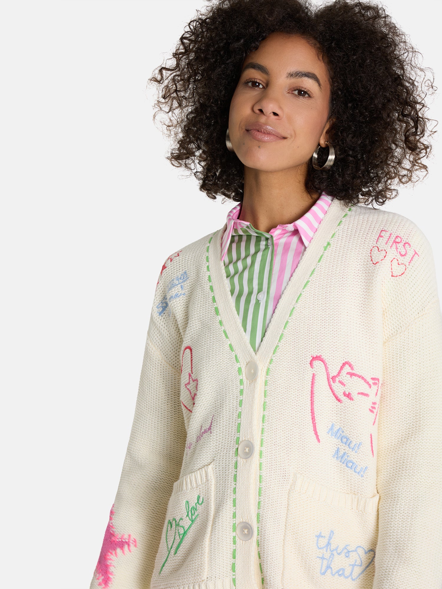 Strickjacke "ArunaL" aus Baumwollmix