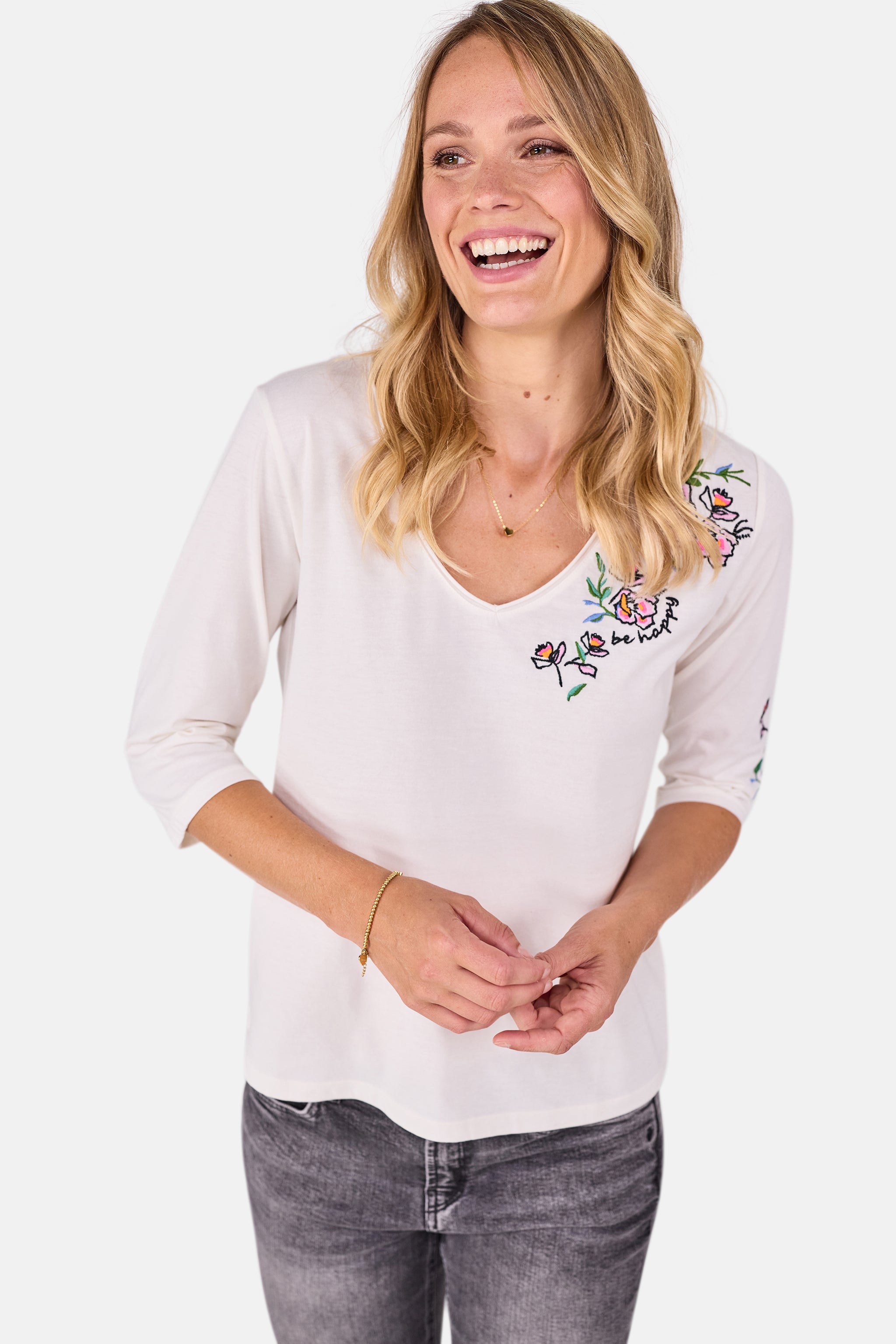 T-shirt "CordeliaL" aus Baumwollmix