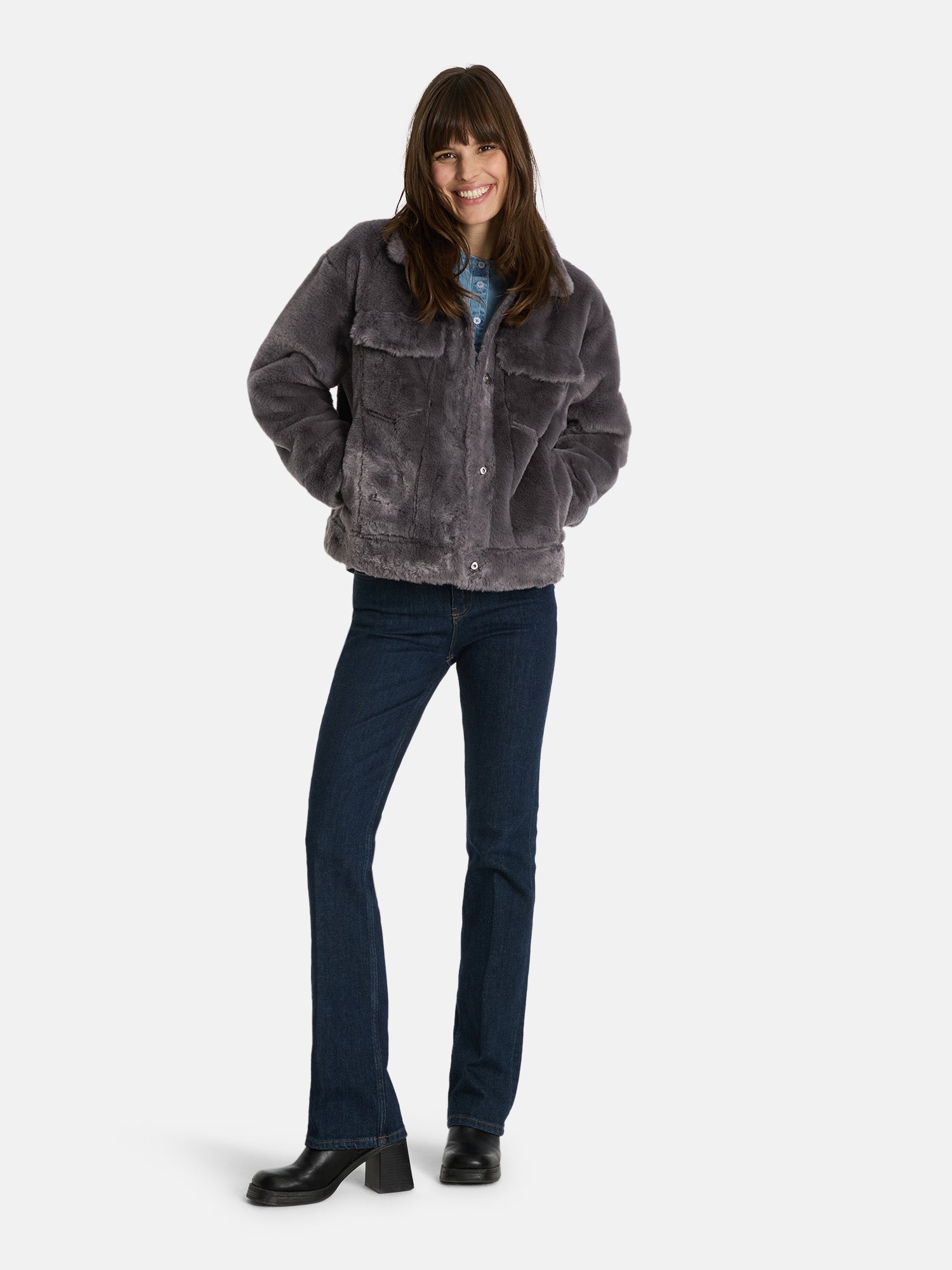 Felljacke "MaliL" mit Fake Fur
