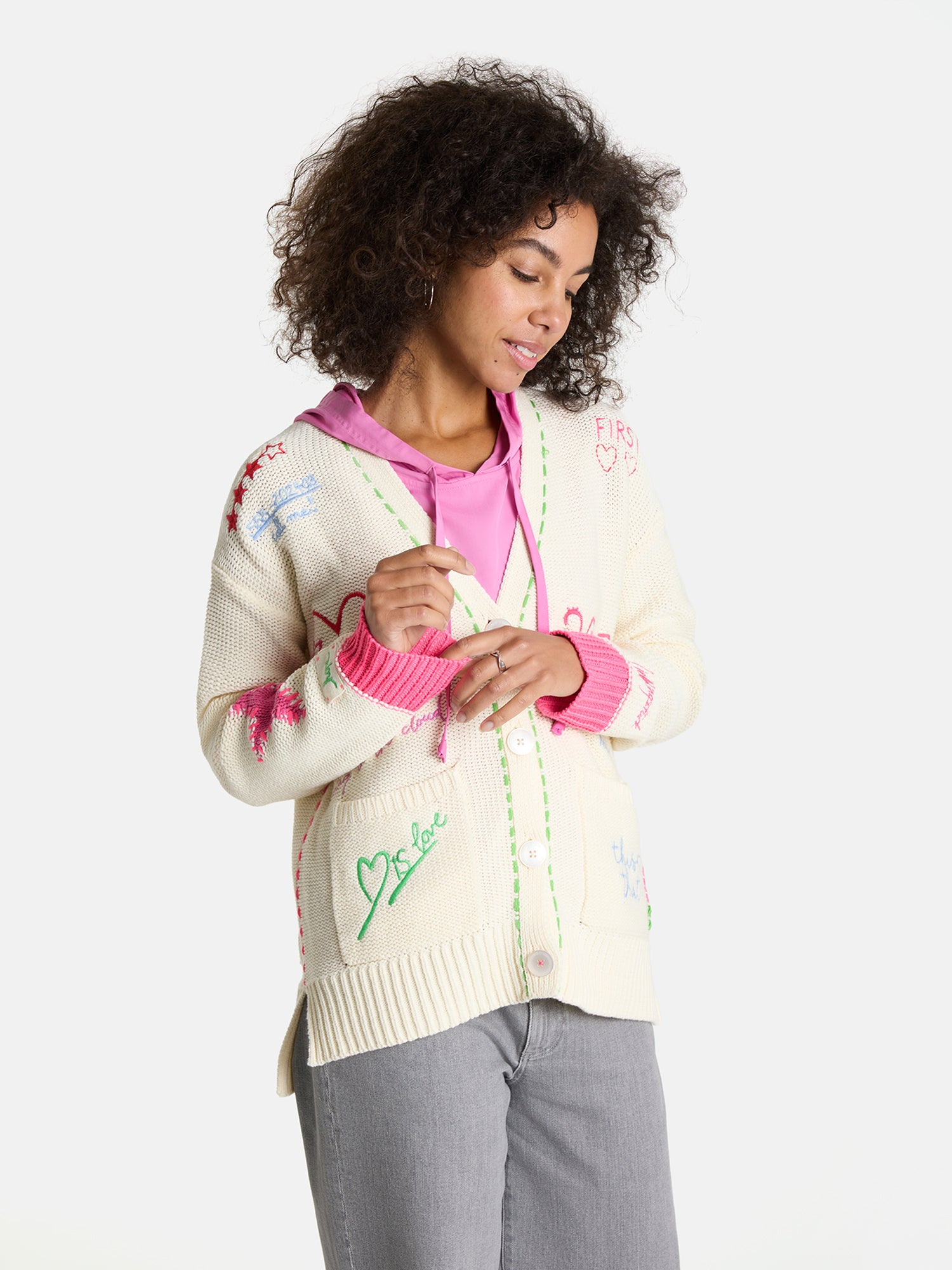 Strickjacke "ArunaL" aus Baumwollmix