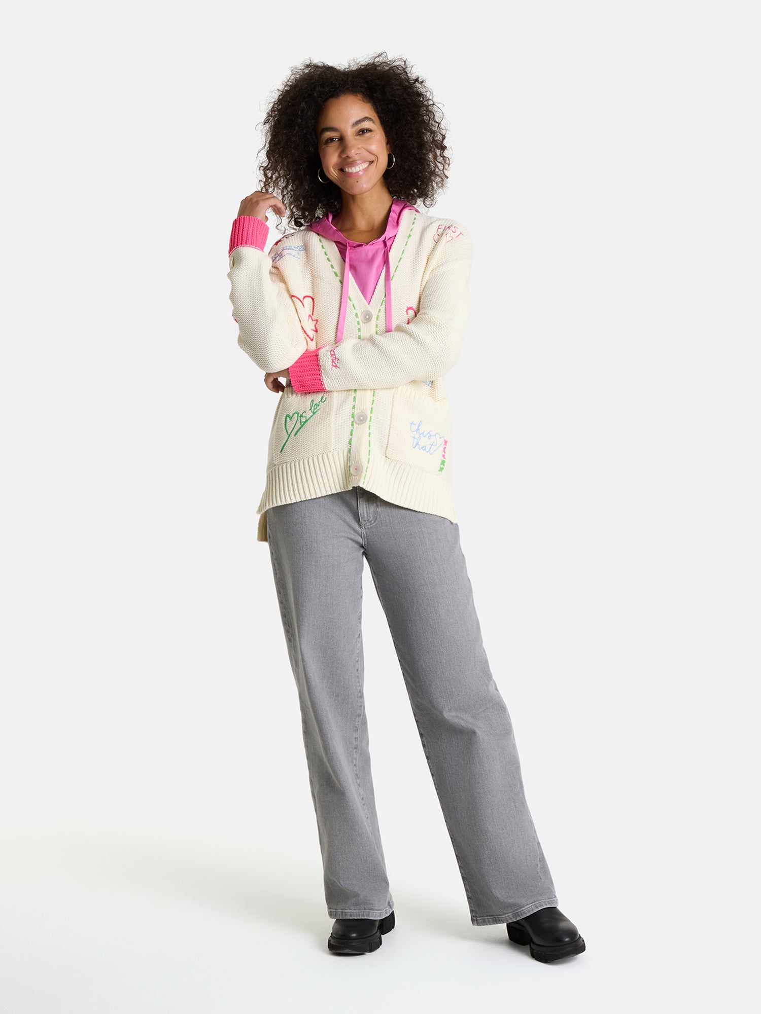 Strickjacke "ArunaL" aus Baumwollmix