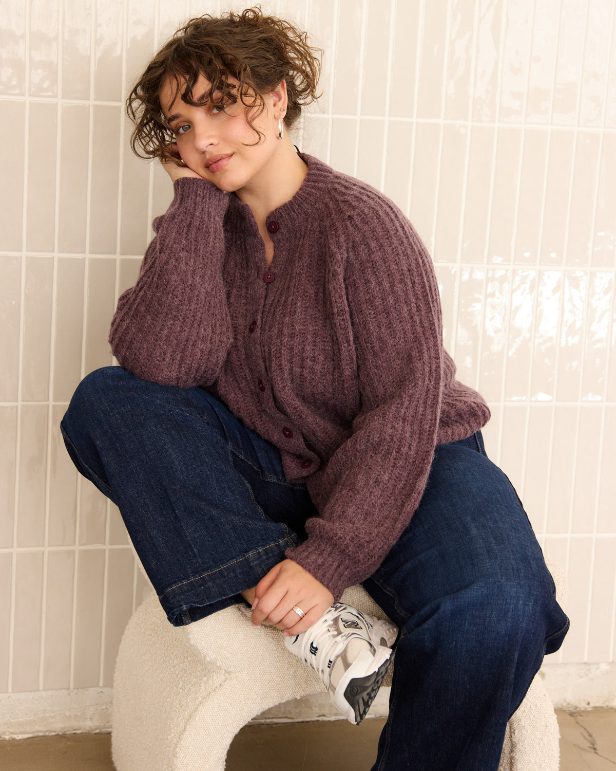 Strickjacke "MizaL" aus Alpaka-Wollmix