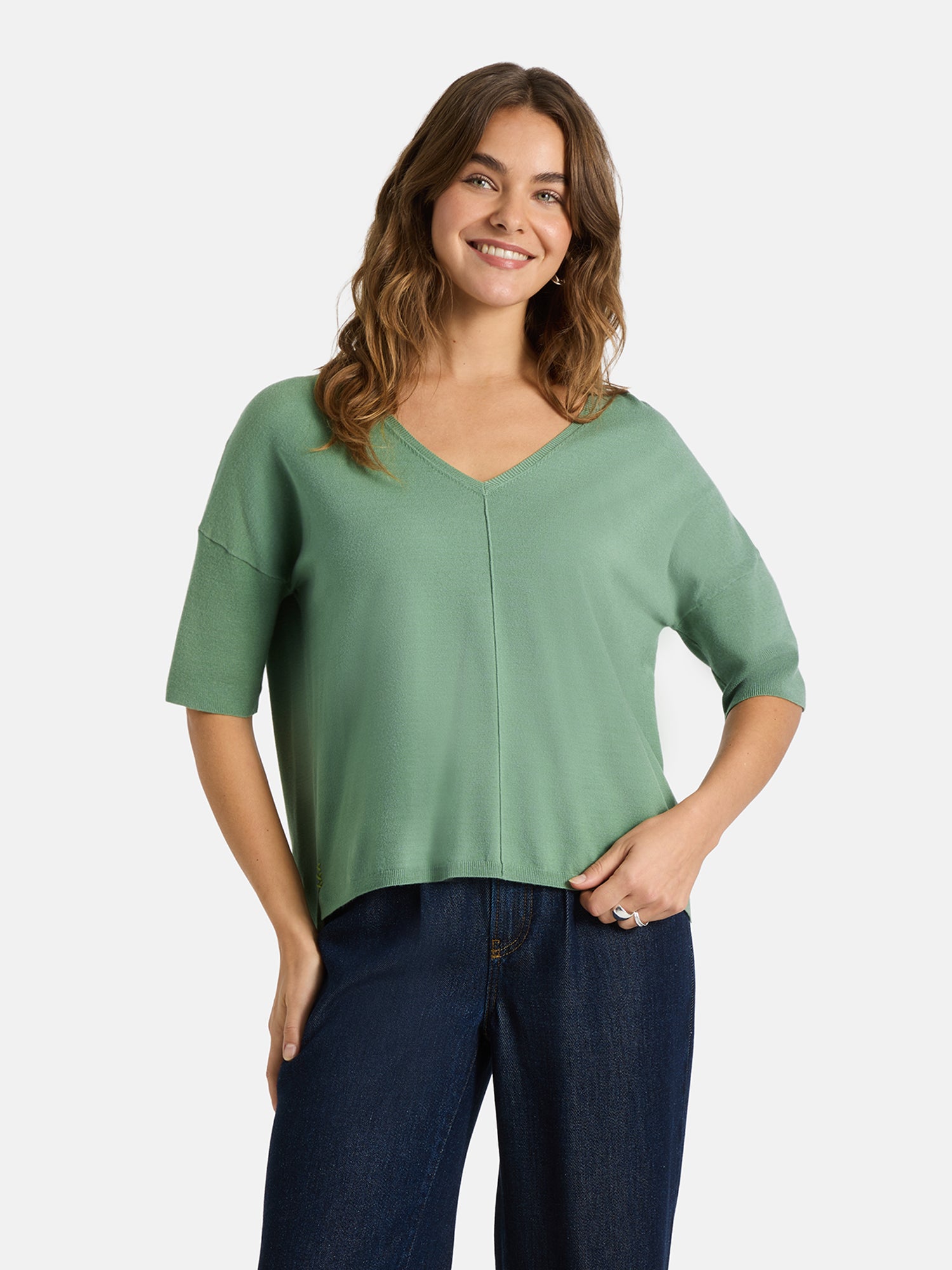 Kurzarm Strick "AmihanL" mit Viskose