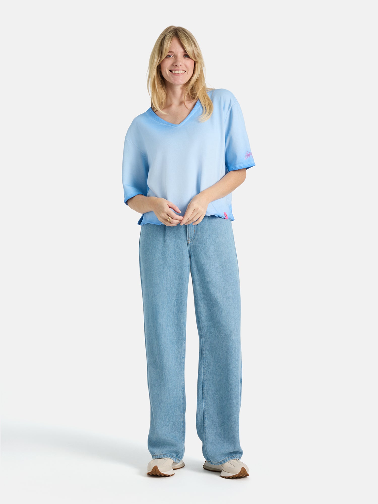 Kurzarm Strick "AmyL" mit Baumwolle