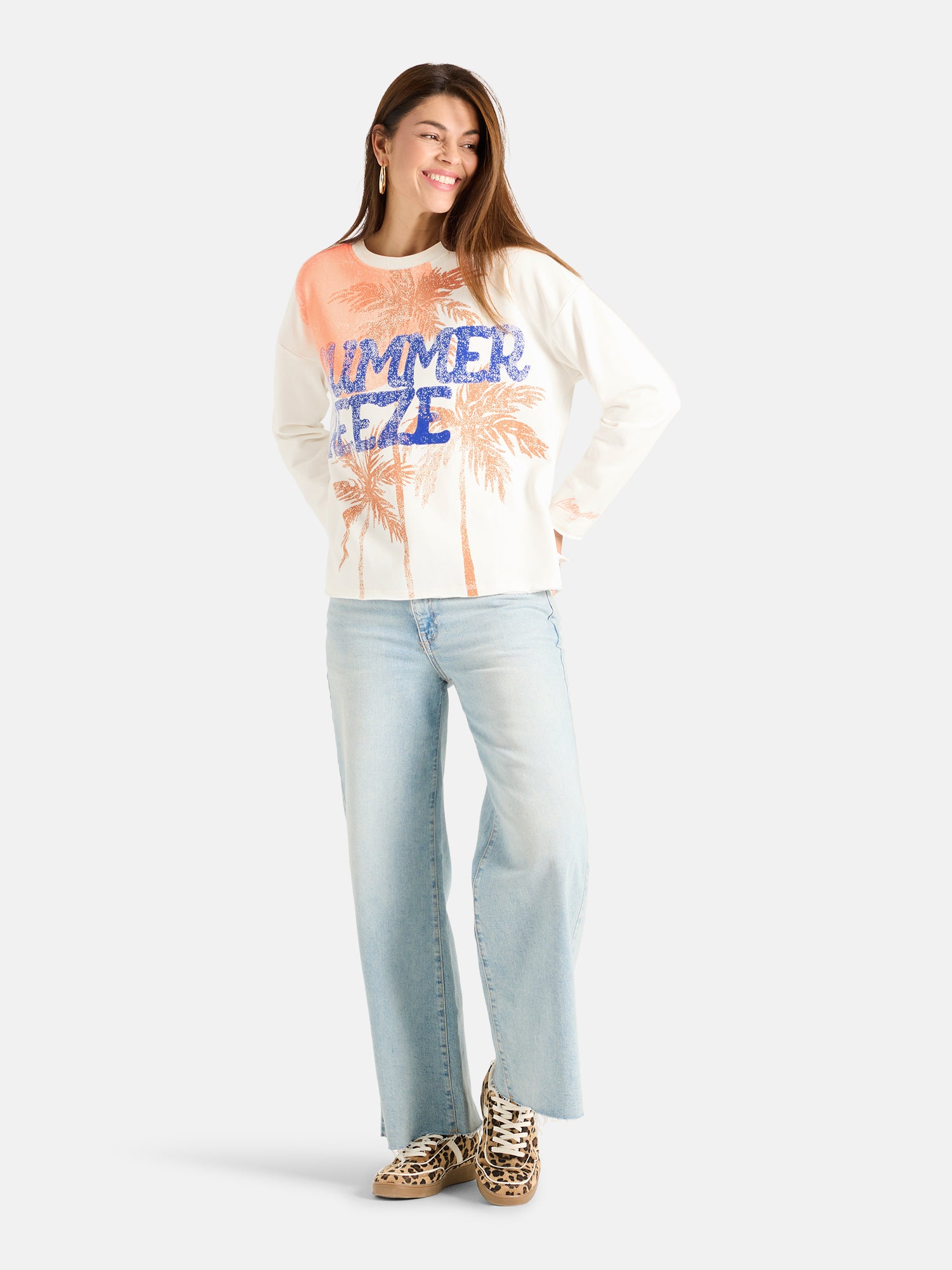 Sweatshirt "BreezeL" aus Baumwollmix