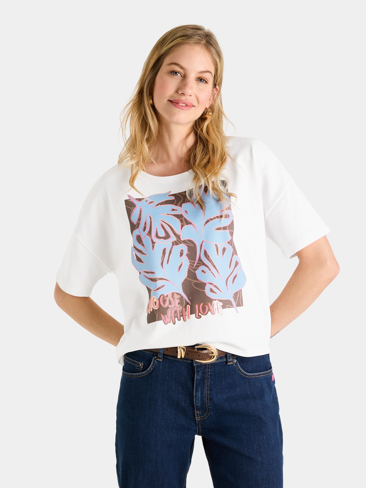 T-Shirt "ElvaL" aus Baumwollmix