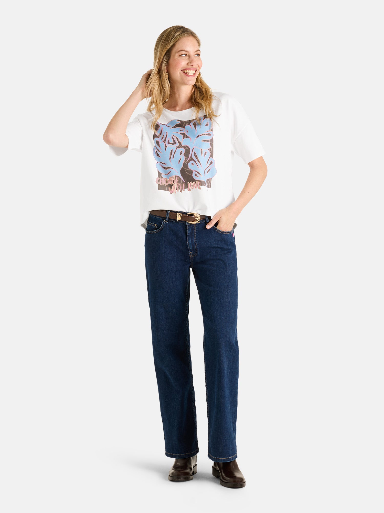 T-Shirt "ElvaL" aus Baumwollmix