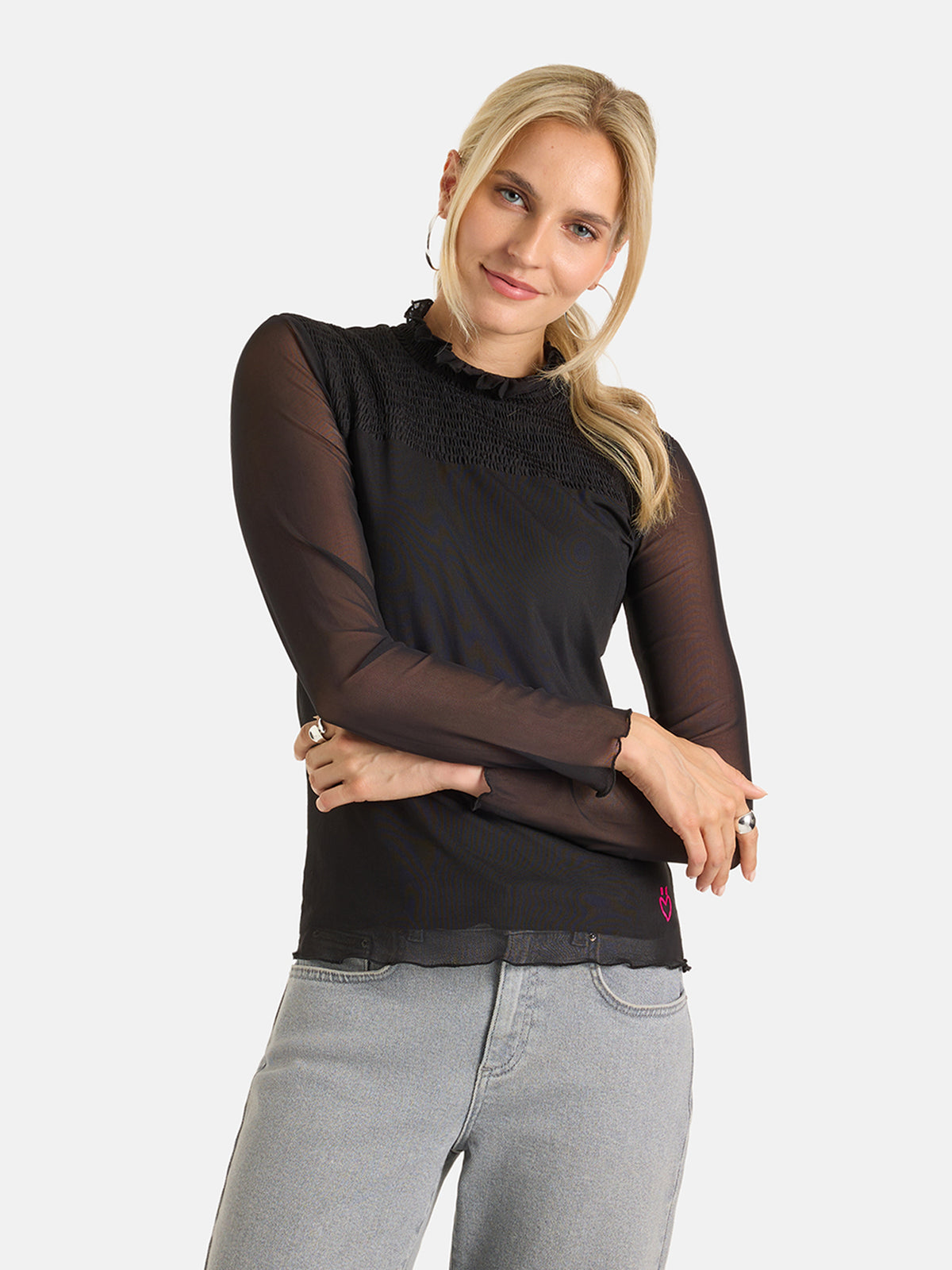 Meshshirt "FridaL" mit Elasthan