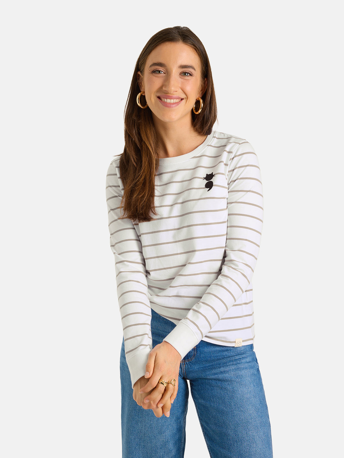 Langarmshirt "MinkyL" aus Baumwollmix