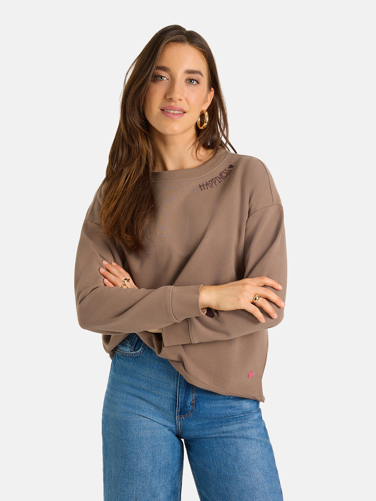 Sweatshirt "ShineL" aus Baumwollmix