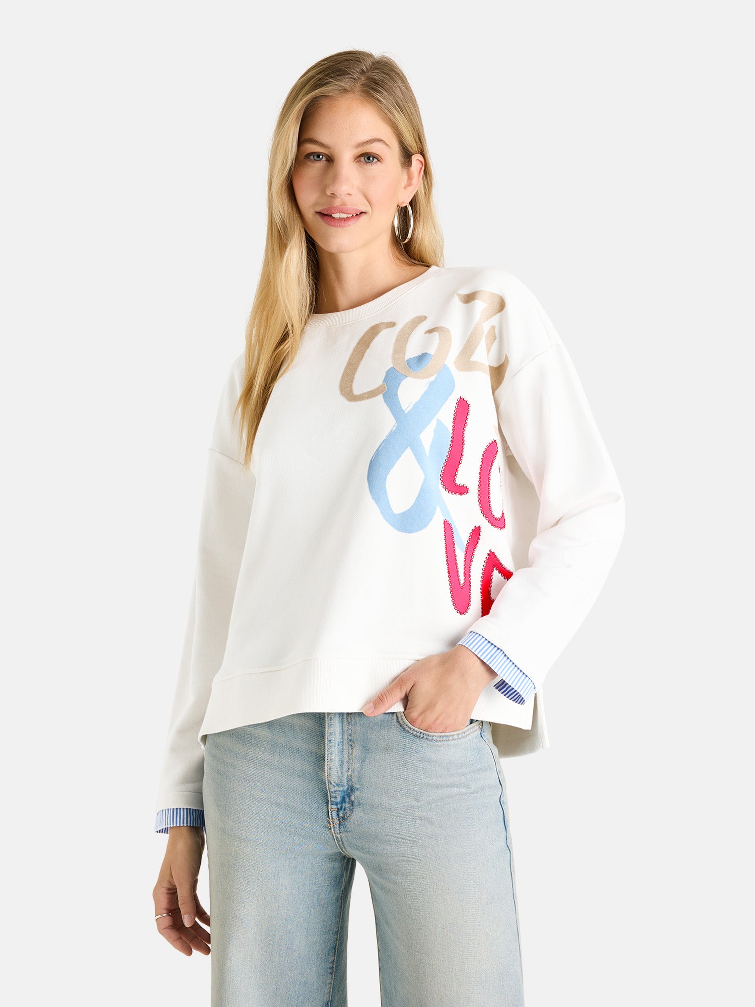 Sweatshirt "YamilaL" aus Baumwollmix