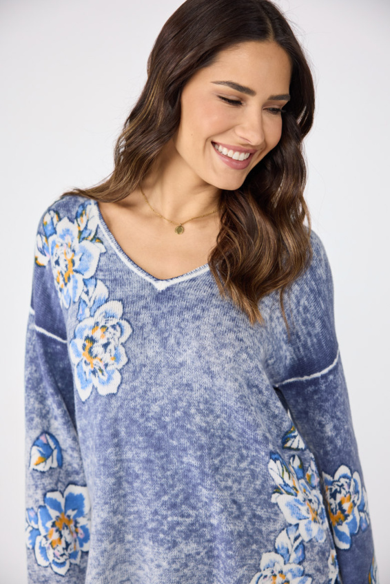 Pullover Insideout-Blumenprint