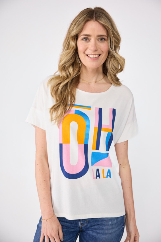 T-Shirt mit Oh la la-Motiv