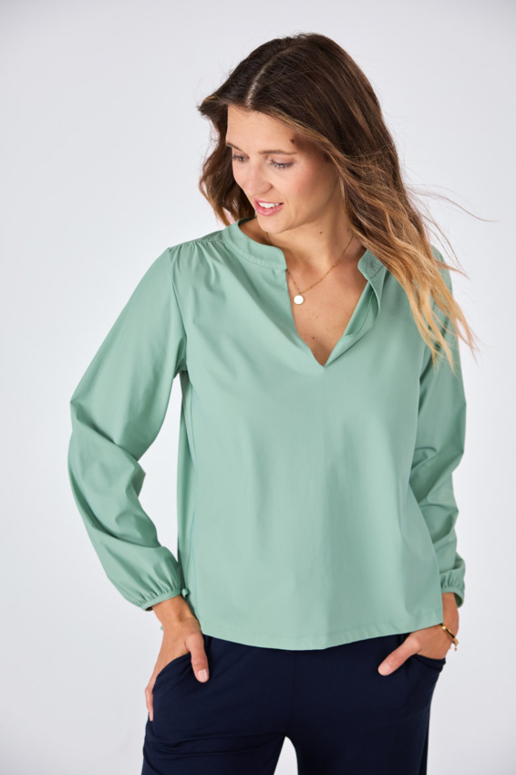 Bluse mit Bindebändern am Arm