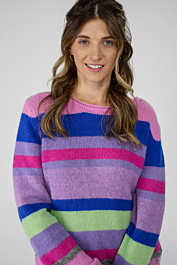 Rundhals Pullover mit Multicolor Streifen bei LIEBLINGSSTÜCK online kaufen